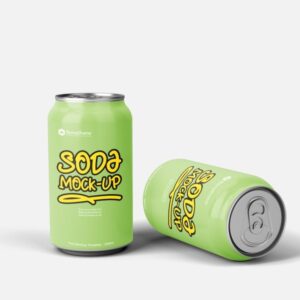Premium 350ml Aluminum Soda Can Mockup