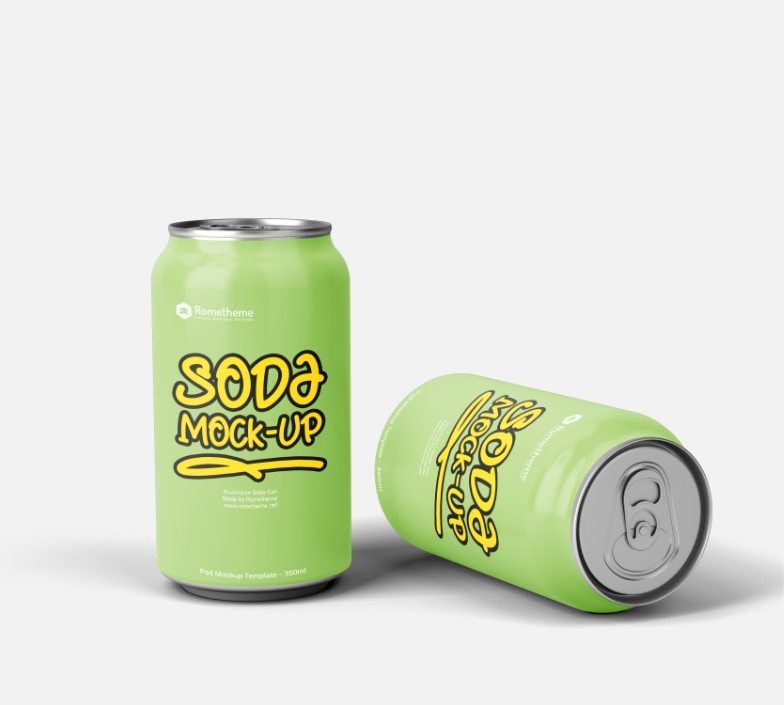 Premium 350ml Aluminum Soda Can Mockup