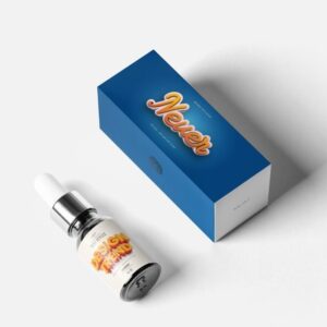 Premium Dropper Bottle & Box Packaging Mockup with Editable Text Effects