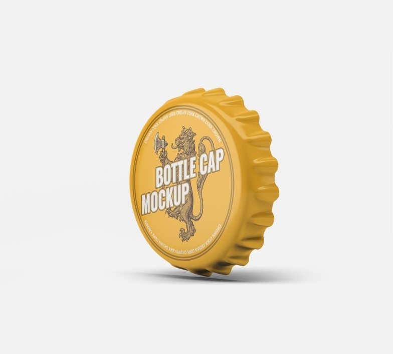 Premium Vintage Crown Cork Bottle Cap Mockup
