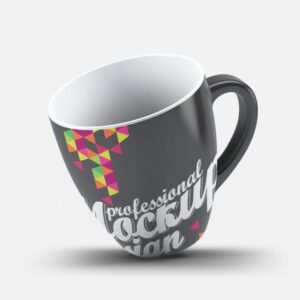 Dynamic Tapered Ceramic Coffee Mug Mockup
