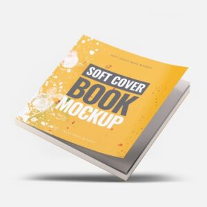 Floating Square Softcover Book Mockup